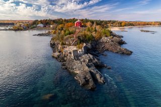 Lighthouse Drone photo of a lighthouse in marquette michigan Z.A. Studios