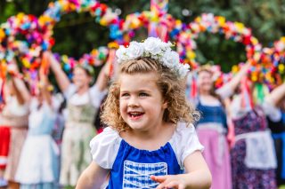 Horseback ride Drone photo of people on horseback exploring jagged terrain